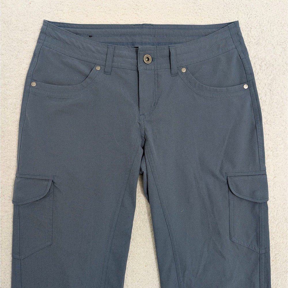 Khul Women's Outdoor Hiking Pants Sz 4 29"x33" Rollup Tab Snap Teal Blue